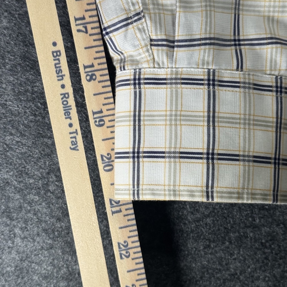 Vintage Burberry London Shirt Men Medium Nova Check Beige Black Plaid Button Up - Picture 9 of 10